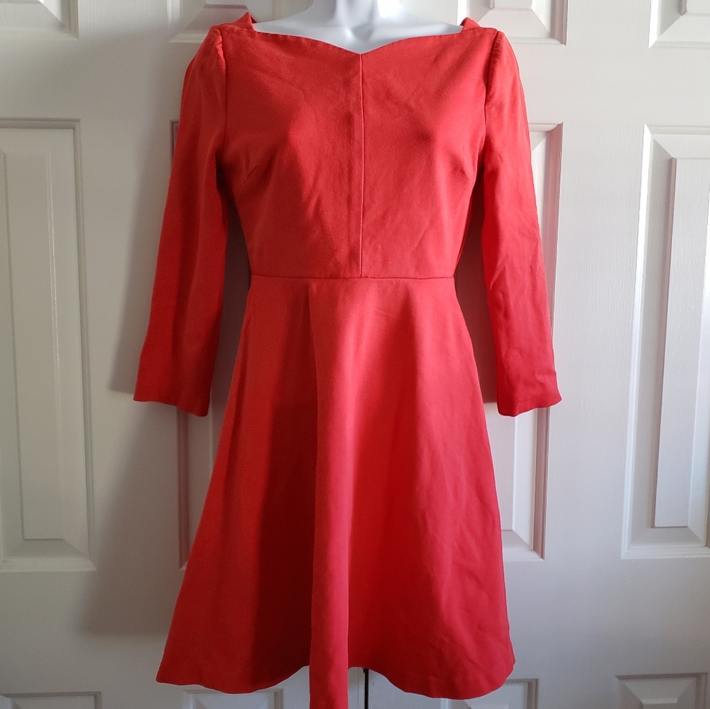 Kate Spade New York Skater Dress 0 Flare Coral A-line Retro Minimalist Mini